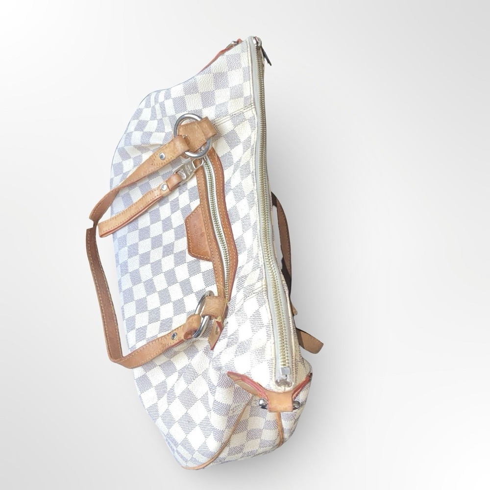 Louis Vuitton Damier Azur Evora MM Vintage Shoulder Tote Bag Checkered Purse - Picture 5 of 16